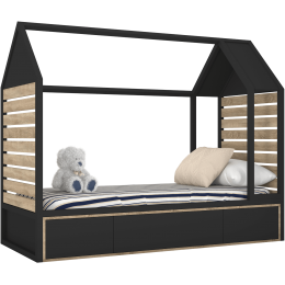 TUTU BLACK Łóżko domek T5