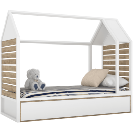 TUTU WHITE Łóżko domek T5